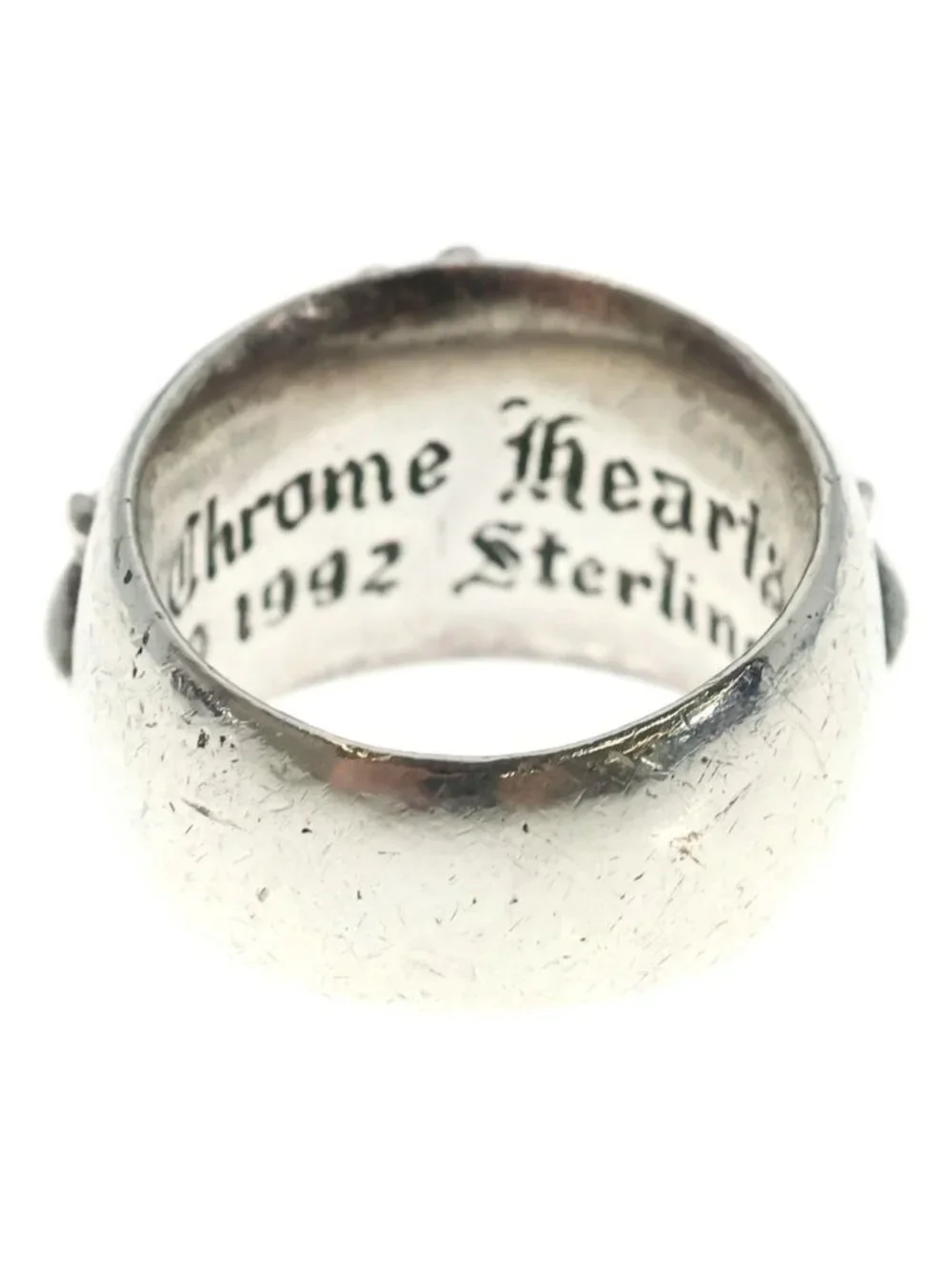 Chrome Hearts Flrl Floral Cross Ring Silver